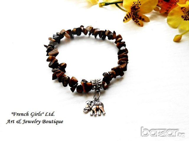 ГРИВНА ТИГРОВО ОКО - ДРЕБЕН ЧИПС, снимка 2 - Гривни - 10465973