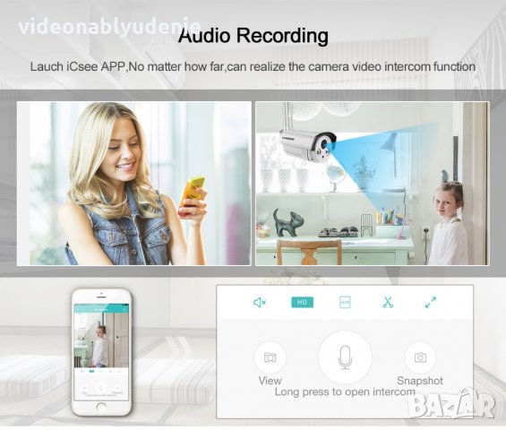 FULL HD 1080P 2Mpx IR-Cut 2 Array Водоустойчива IP Камера с Микрофон и microSD Карта Слот Wifi + Lan, снимка 7 - IP камери - 23218167