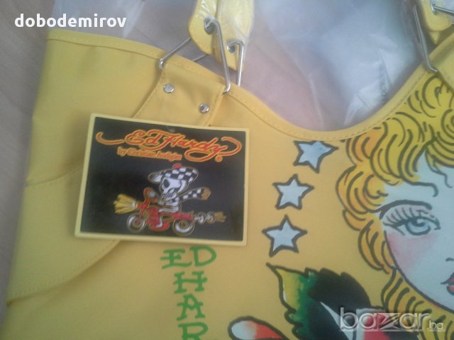 Нова дамска чанта  ED HARDY PARFUMS 'VERONICA' YELLOW оригинал , снимка 2 - Чанти - 12327249