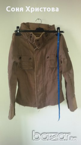 Кафяво сако, памук, размер С, подходящо за пролет и есен, снимка 5 - Сака - 14035856