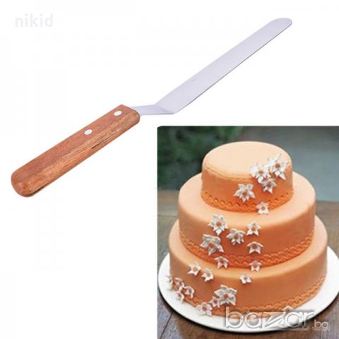 Сладкарска метална шпатула нож за заглаждане и оформяне на торта крем шоколад глазура, снимка 4 - Прибори за хранене, готвене и сервиране - 13921702