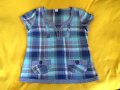 Лятна памучна френска карирана блуза топ Camaieu S М, снимка 4