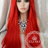Lace Front LUXYRY WIG ELESSA Дълга Червена Перука Код 1051, снимка 4 - Аксесоари за коса - 25714636
