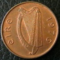 1 пени 1976, Ирландия, снимка 2 - Нумизматика и бонистика - 14453700
