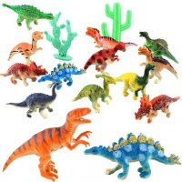 12 бр малки Динозаври Динозавър пластмасови фигурки за украса торта и играчки, снимка 1 - Фигурки - 24717055