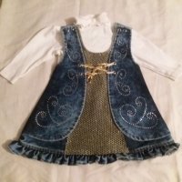 Дънкова рокличка , снимка 5 - Бебешки рокли - 23425216