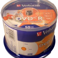 DVD-R 4.7GB full face printable Verbatim - празни дискове , снимка 1 - DVD дискове - 22346729