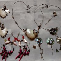 Бижута , сребро , кралски седеф и естествени камъни , снимка 1 - Бижутерийни комплекти - 25245874