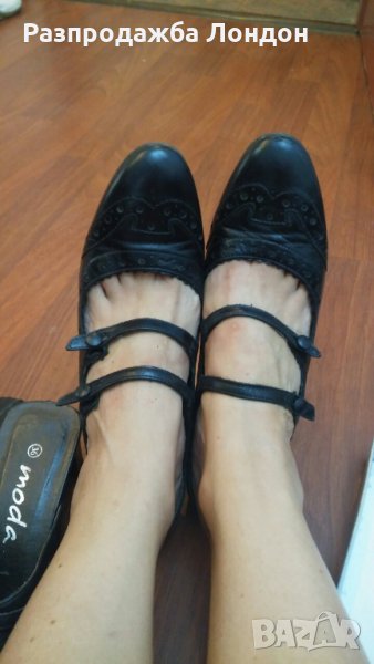 Обувки Мери Джейн, с каишки,стилни,р36 ,ест.кожа , снимка 1