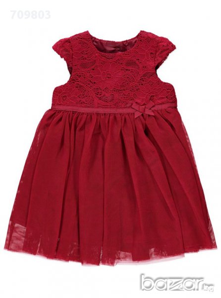 Нова червена офицялна рокля 18-24м,28лв, снимка 1