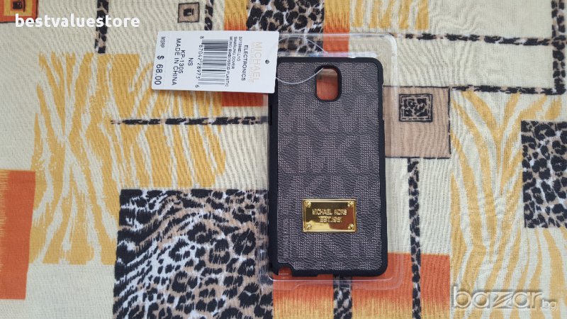 Michael Kors / Майкъл Корс Калъф За Samsung Galaxy Note 3,Кафяв, От Кожа,Метал И Пластмаса , снимка 1