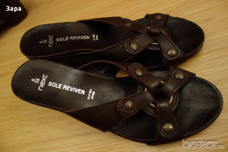 нови кожени чехли Next, 39ти номер, снимка 1