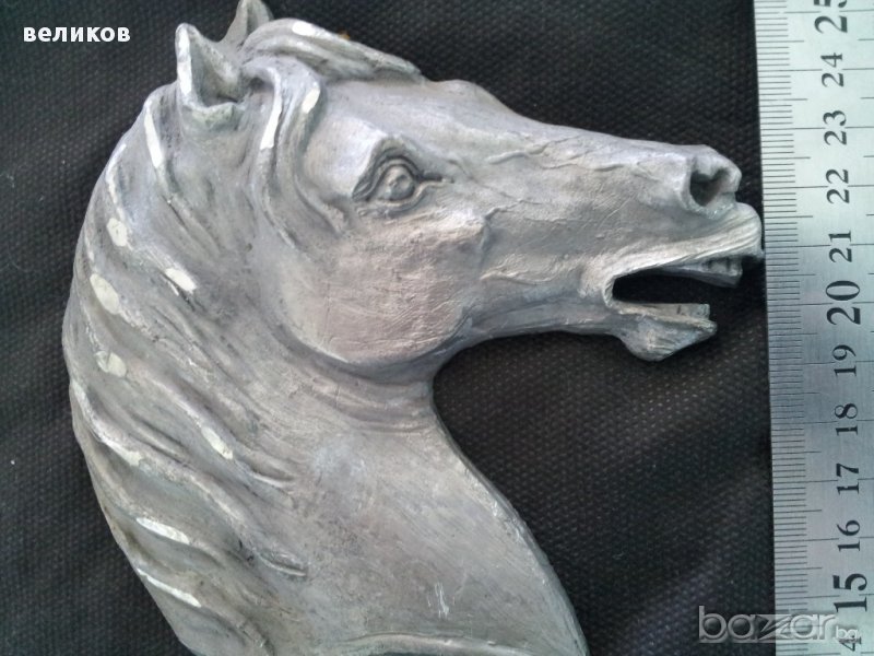 красив масивен плакет цинк конска глава, снимка 1