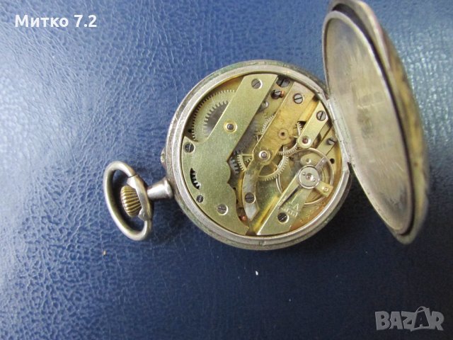 сребърен джобен часовник, снимка 7 - Антикварни и старинни предмети - 23508842