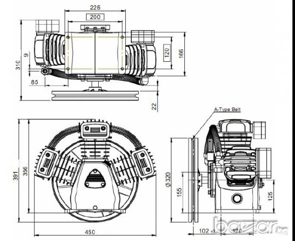 Глава за компресор LB40 530/440 L/m LACME. ЛИЗИНГ, снимка 2 - Компресори - 11757475