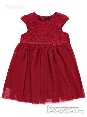 Нова червена офицялна рокля 18-24м,28лв, снимка 1
