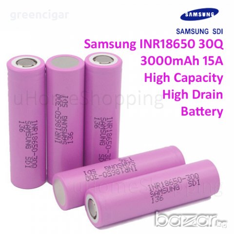 Презареждаща батерия Samsung  INR18650-30Q, снимка 3 - Други - 18632969
