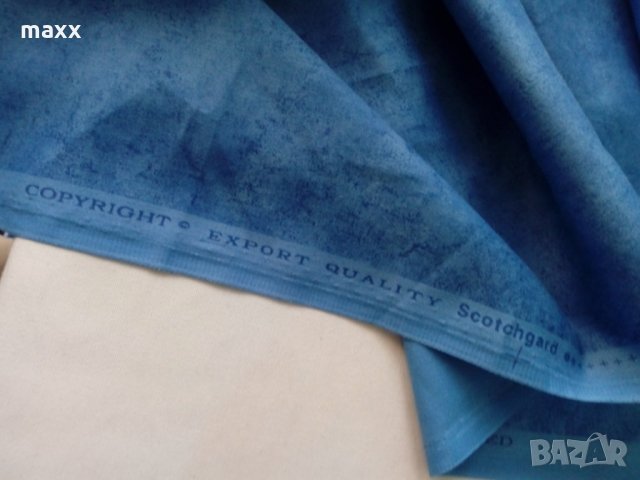 Ефектен принт син плат 80 х 420 см , снимка 3 - Платове и дамаски - 24618352