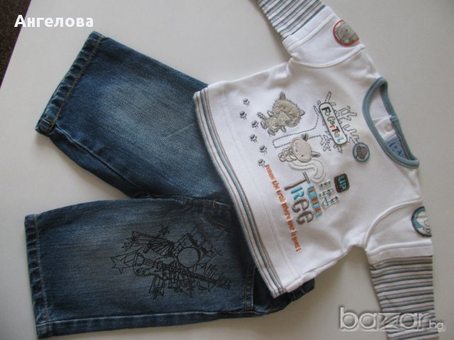 Нови модерни дънки Gap и блузка, снимка 2 - Бебешки блузки - 11905338