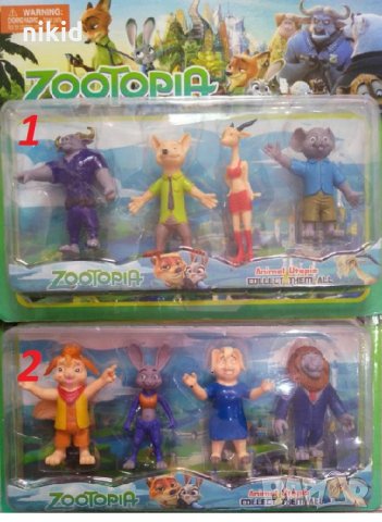 4 бр -2 вида Зоотопия Зоотрополис Zootropolis PVC пластмасови играчки фигурки за игра и украса торта
