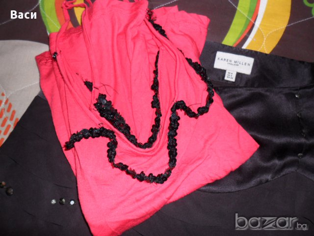 сет 100 % Karen Millen оригинална пола с камъни 100 % silk + топ Karen Millen, снимка 7 - Поли - 11549648