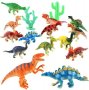 12 бр малки Динозаври Динозавър пластмасови фигурки за украса торта и играчки, снимка 1 - Фигурки - 24717055