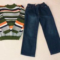 Нов пуловер и дънки с колан 4-5 год., снимка 3 - Детски пуловери и жилетки - 23707670