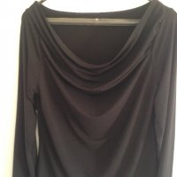 Елегантна черна блуза, снимка 4 - Блузи с дълъг ръкав и пуловери - 24300427
