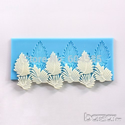 Пълзящи жилки листа борд кант дантела силиконов молд форма декорация украса фондан торта , снимка 1