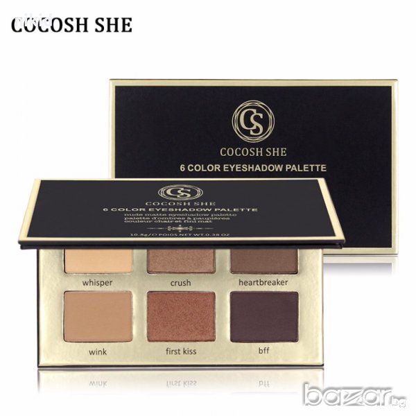 cocosh she 6 цвята сенки за очи палитра опушен грим , снимка 1