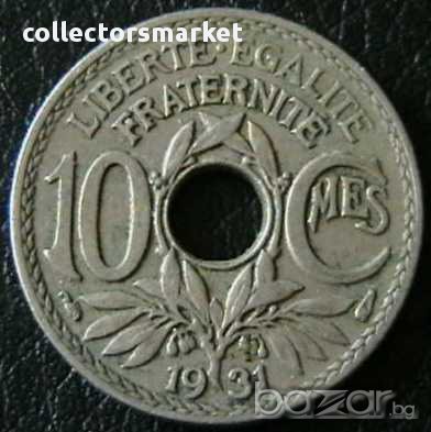 10 сантима 1931, Франция, снимка 1