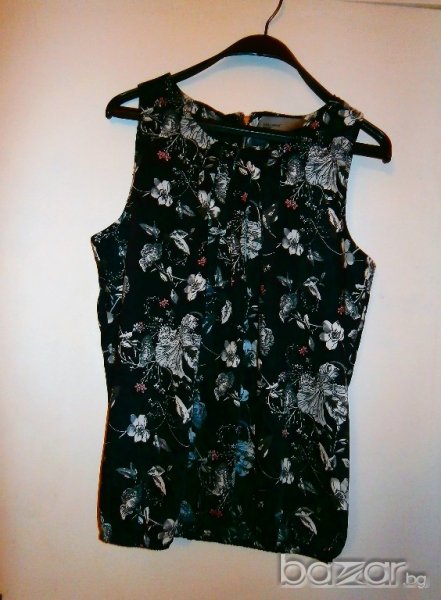 Черен потник с флорални мотиви, снимка 1