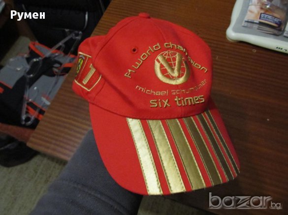 ► шапка, червена, Ferrari, Michael Shumacher, оригинална, снимка 1