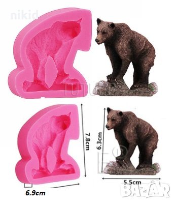 Мечка на хълм силиконов молд форма декорация торта фондан шоколад и др., снимка 1