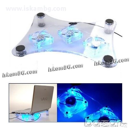 Охладител за лаптоп с 3 вентилатора - код 738, снимка 6 - Друга електроника - 13459870