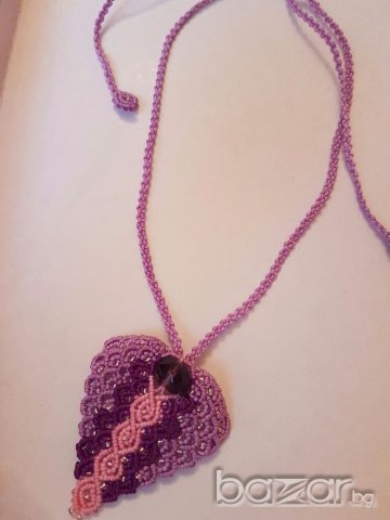 Колие ръчна изработка сърце свети валентин, снимка 3 - Колиета, медальони, синджири - 20051304