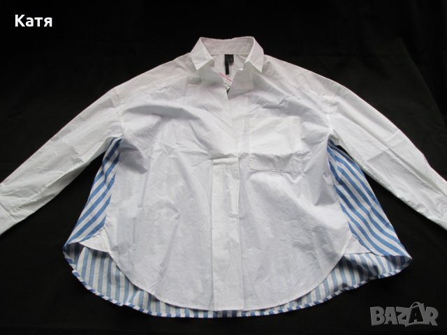 Риза Topshop широка райе синьо бяло нова морски бриз