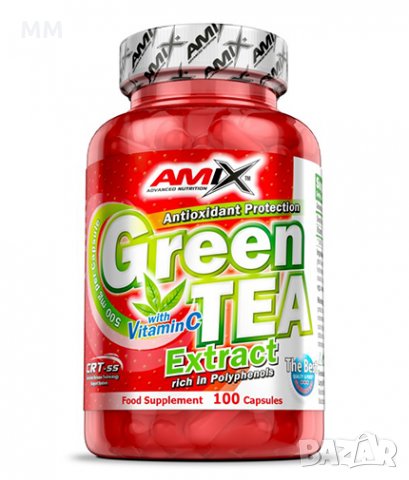 AMIX Green Tea Extract /with Vitamin C/ 100 Caps., снимка 1 - Хранителни добавки - 23048875