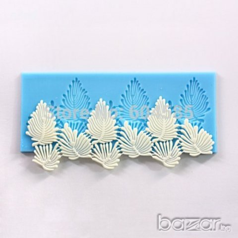 Пълзящи жилки листа борд кант дантела силиконов молд форма декорация украса фондан торта 