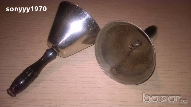 Камбани-2бр с ковани пирони-12х7см-внос швеицария, снимка 2 - Антикварни и старинни предмети - 17142857