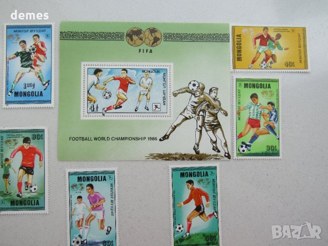 Блок марки Световно първенство по футбол, 1986, Монголия
