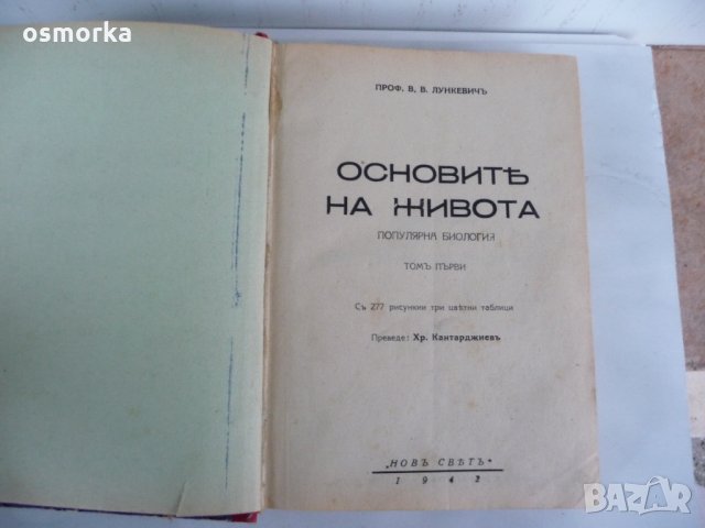 Основите на живота Популярна биология Том 1 - В. В. Лункевич 1942 година, снимка 1 - Специализирана литература - 24066946