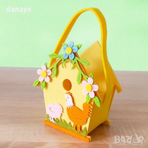 Кошница за великденски яйца къщичка декорацияза Великден, снимка 6 - Декорация за дома - 24742124