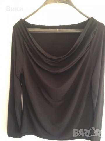 Елегантна черна блуза, снимка 4 - Блузи с дълъг ръкав и пуловери - 24300427