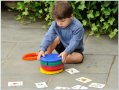 Circleset Montessori Дървени кръгове игра с карти Rainbow Монтесори дървени играчки, снимка 10