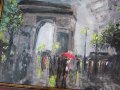 Автентична картина "Париж, дъждовно", снимка 4