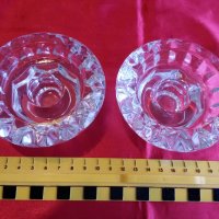 Комплект Свещници от Кристално Стъкло, снимка 5 - Антикварни и старинни предмети - 24894190