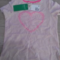 HM H&M ХМ детска розова тениска сърца сърце, снимка 1 - Детски тениски и потници - 21663116