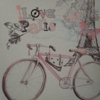 ** Велосипед Париж ** - картина , снимка 2 - Декорация за дома - 24552922