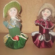 № 1505  лот- две стари ръчно изработени кукли   - плат / текстил  - височина 21 см, снимка 3 - Други ценни предмети - 13803212